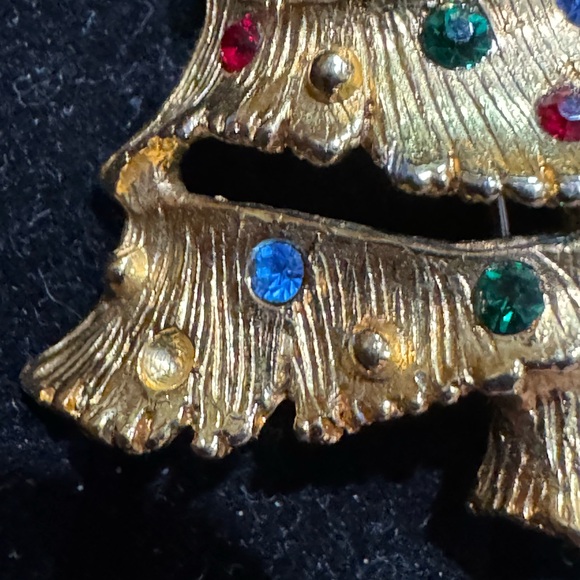 Christmas Tree Rhinestone Brooch - Picture 2 of 5